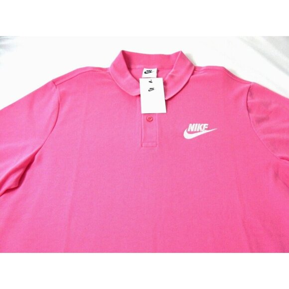 Nike Other - Nike Sportswear Men's SS 2 button Classic Polo Shirt Pink White Size Large NWT